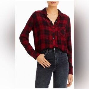 Rails Hunter Plaid Button Down Shirt Red/Black, Size S